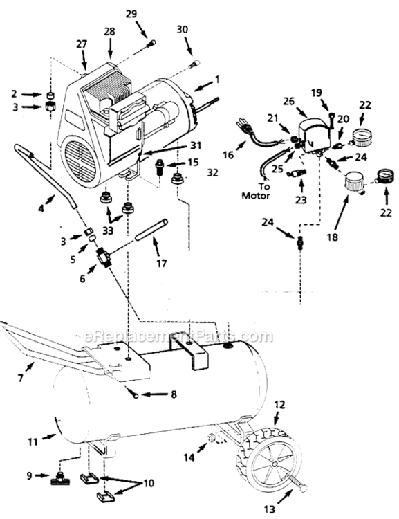 Page A Diagram and Parts List for WL610000AJ  Campbell Hausfeld Compressor